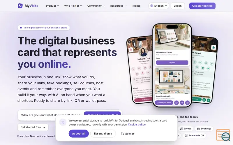 Screenshot of Digital Business Card, Landing Page, Online Sales, Courses & Events in One Platform | MyVisito, a launch using Beatport