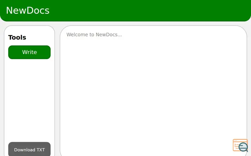 Screenshot of NewDocs