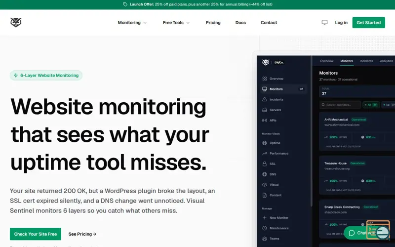 Screenshot of Visual Sentinel