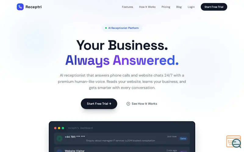 Screenshot of Receptri