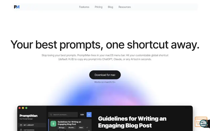 Screenshot of Promptman