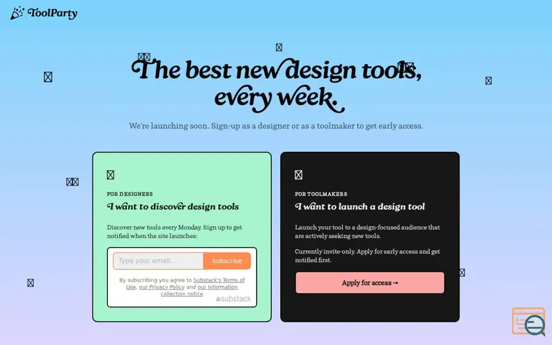 Screenshot of ToolParty