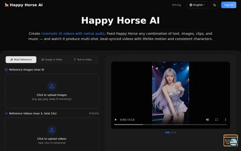 Screenshot of Happy Horse AI