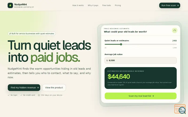 Screenshot of NudgeMint