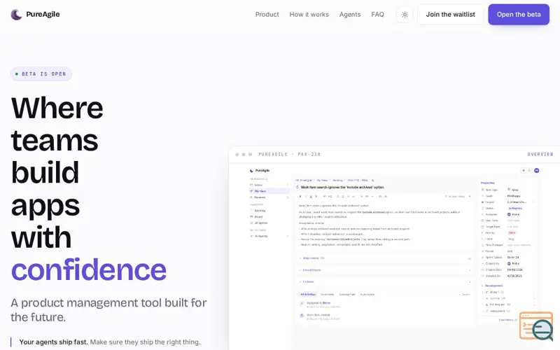 Screenshot of PureAgile