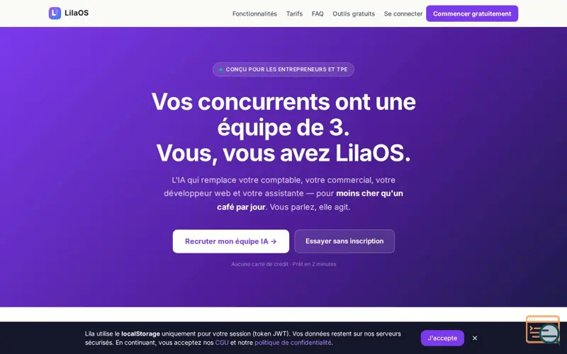 Screenshot of LilaOS