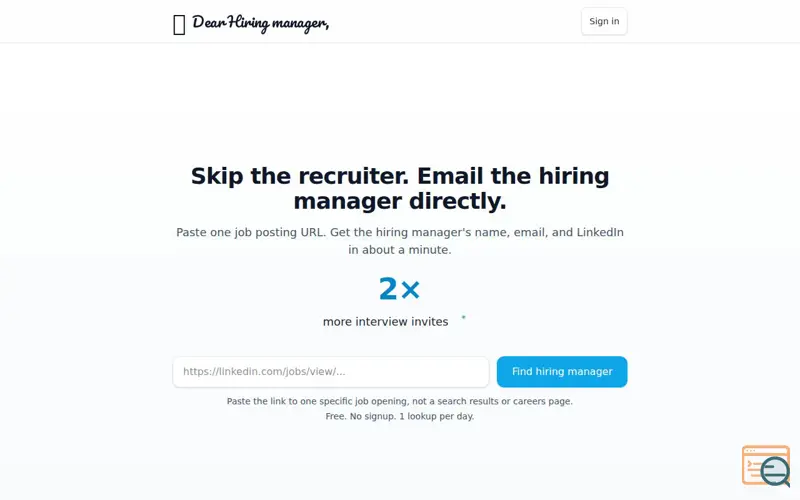 Screenshot of DearHiringManager.io