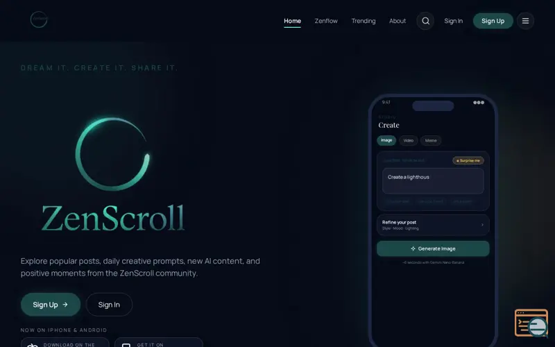 Screenshot of ZenScroll
