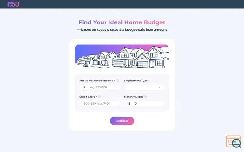 Screenshot of Mortgage50 – Affordability Calculator