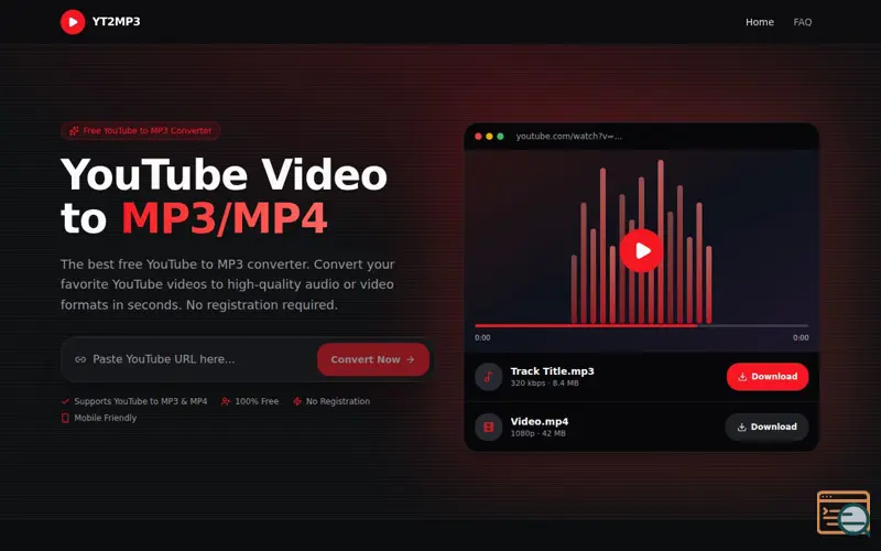 Screenshot of YT2MP3