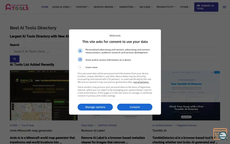Screenshot of Startup Ai Tools