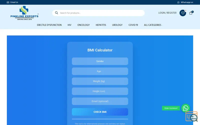 Screenshot of BMI CALCULATOR, a launch using Buttonizer