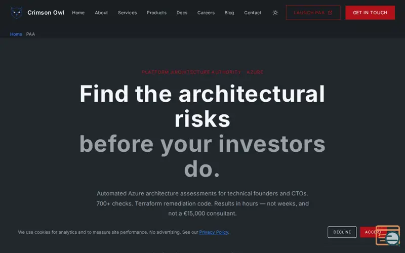 Screenshot of PAA
