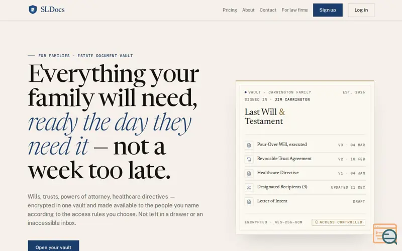Screenshot of SLDocs