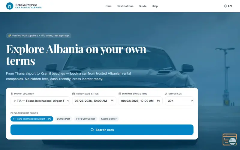 Screenshot of RentGo Express