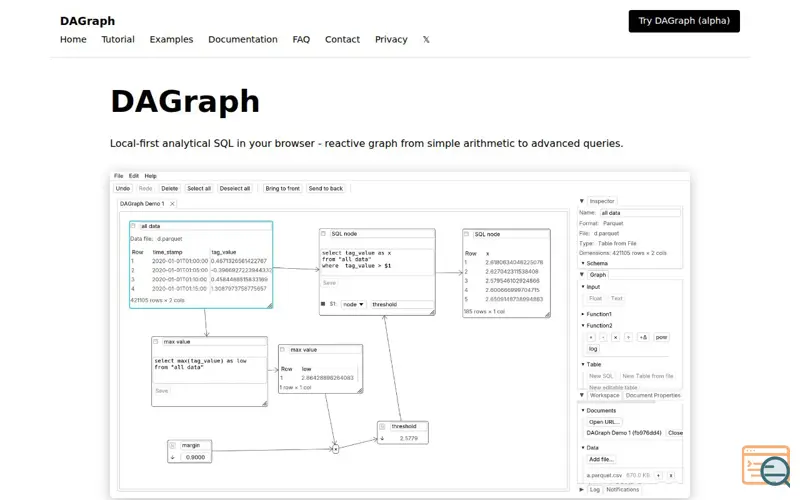 Screenshot of DAGraph