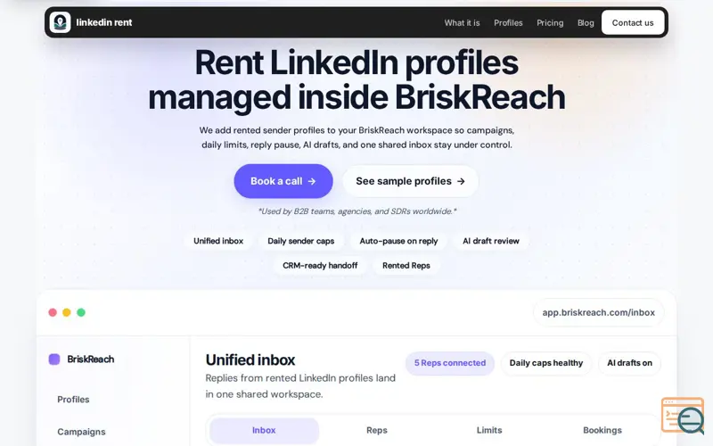 Screenshot of LinkedRental