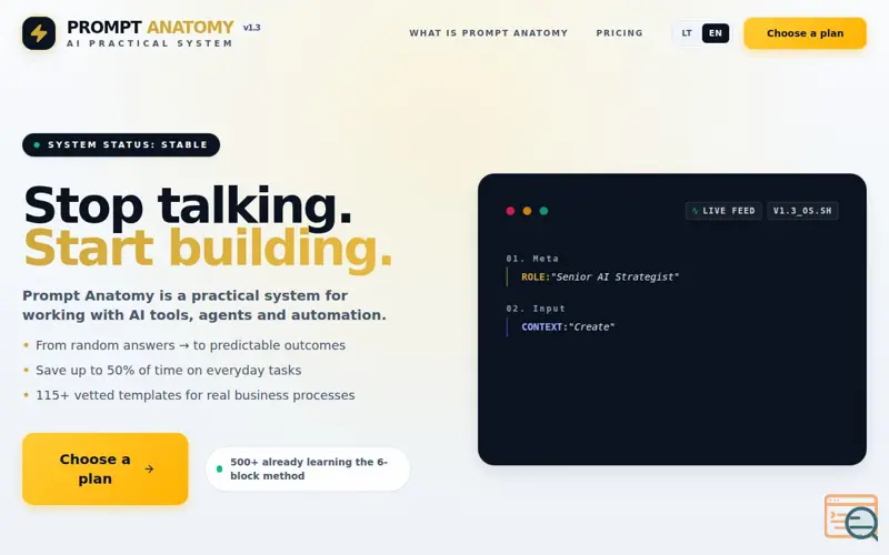 Screenshot of Prompt Anatomy
