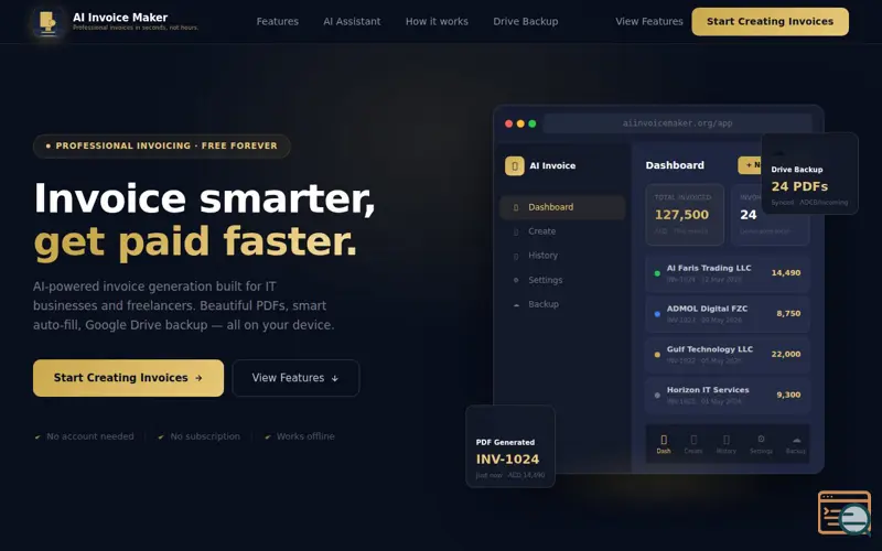 Screenshot of Ai Invoice Maker