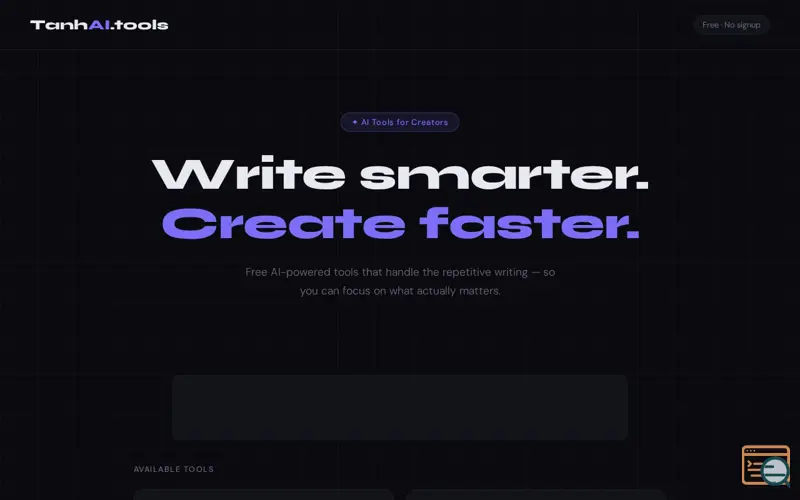 Screenshot of TanhAI Tools