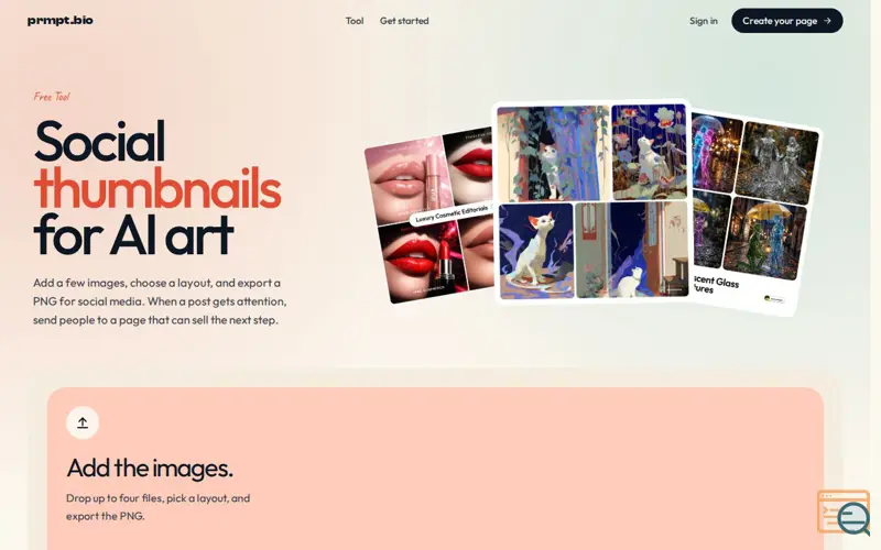 Screenshot of Free Social Media Thumbnail Generator