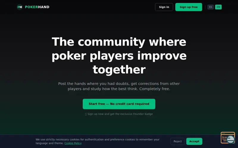Screenshot of PokerHand
