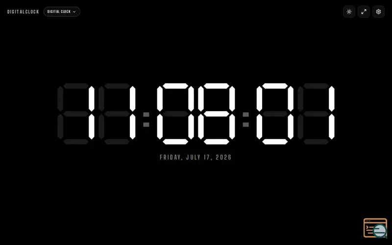 Screenshot of Digital Clock Online