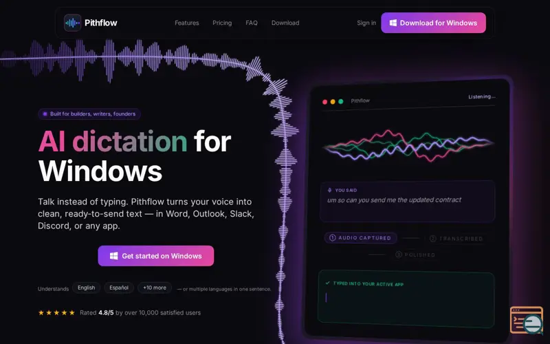 Screenshot of Pithflow