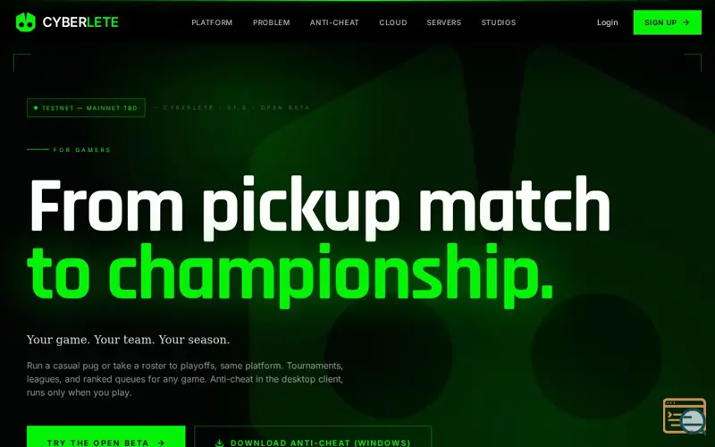Screenshot of Cyberlete