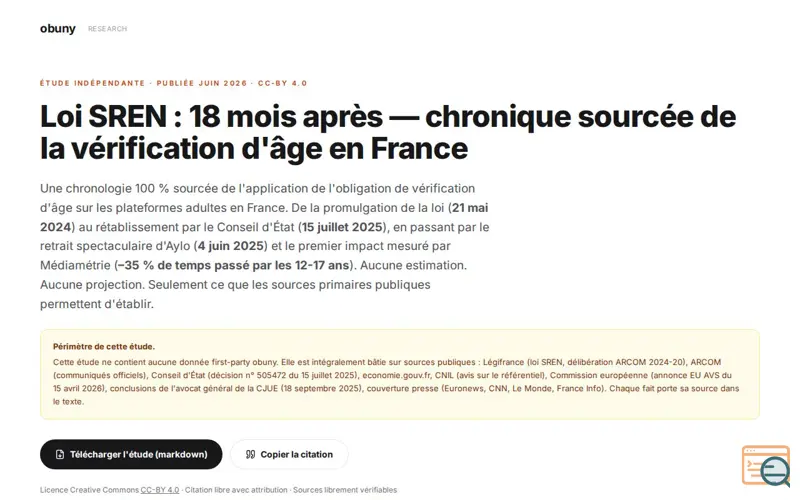 Screenshot of Loi SREN — 18 mois après