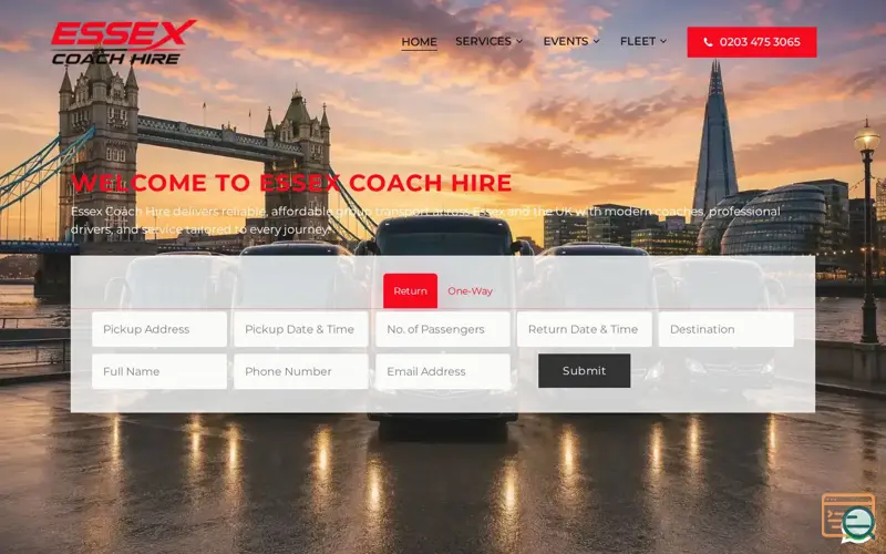 Screenshot of Essex Coach Hire