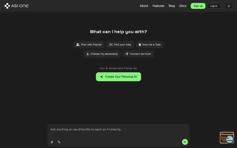 Screenshot of ASI:One, a launch using Stream Chat