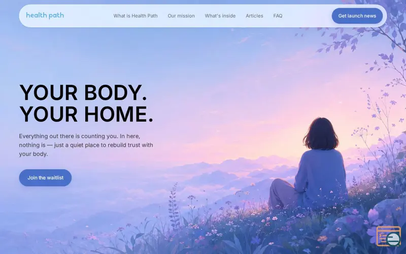 Screenshot of Health Path — A gentler way to feel at home in your body