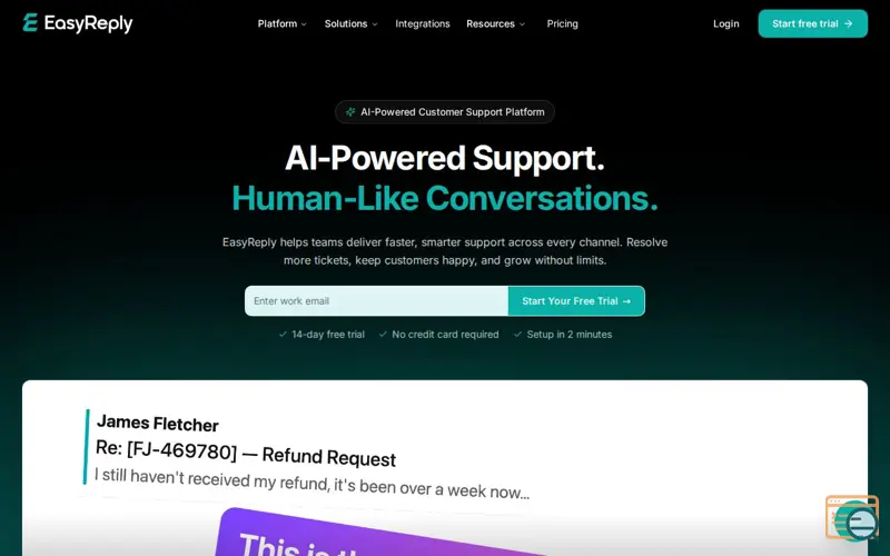 Screenshot of EasyReply