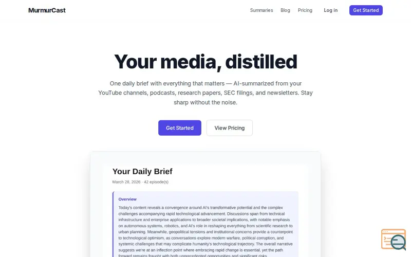 Screenshot of MurmurCast