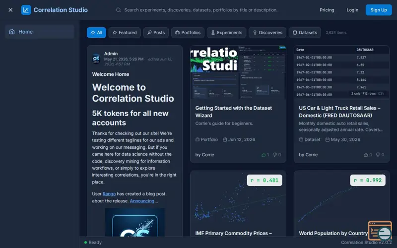 Screenshot of Correlation Studio