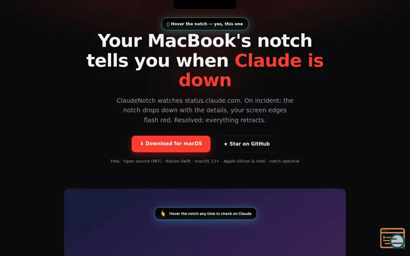 Screenshot of ClaudeNotch