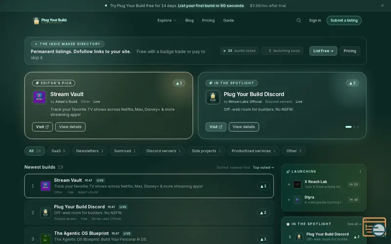 Screenshot of Plug Your Build