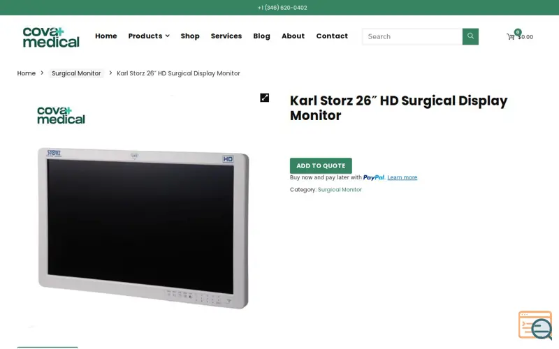 Screenshot of Karl Storz 26" HD LED Surgical Monitor 