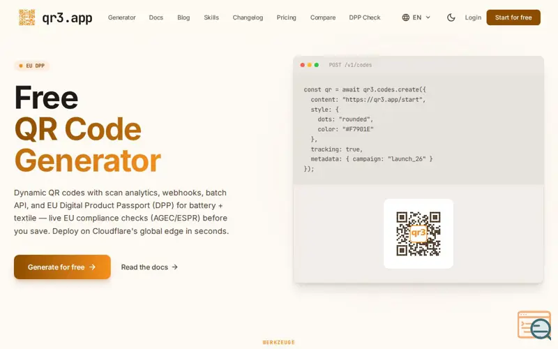 Screenshot of qr3.app