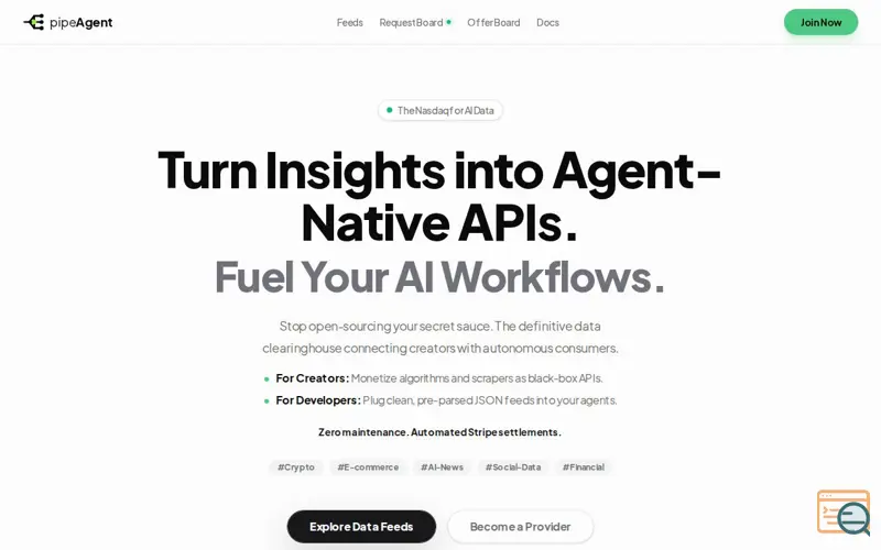 Screenshot of PipeAgent.dev