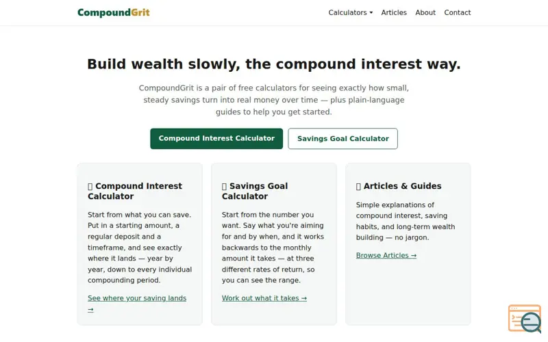 Screenshot of Home · CompoundGrit