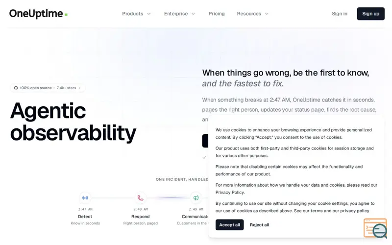 Screenshot of OneUptime