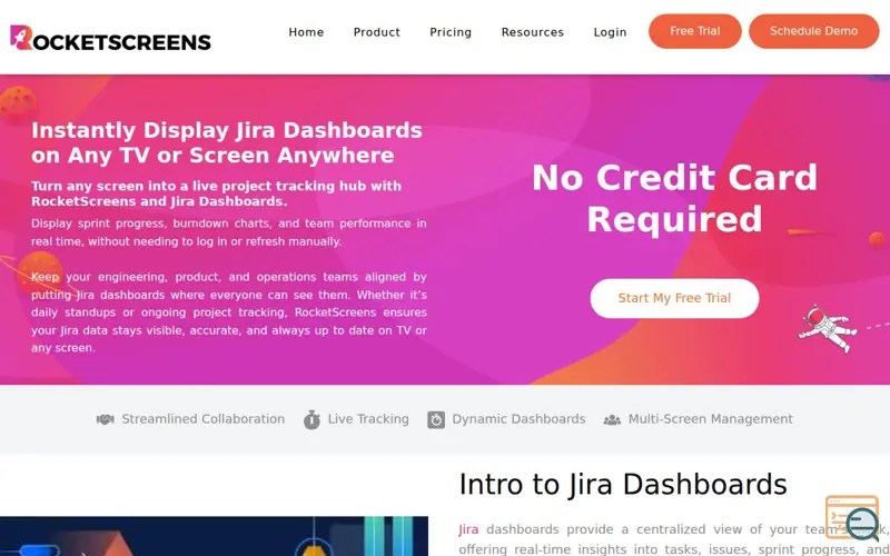Screenshot of Jira Dashboards on Any Screen, a launch using Demandbase
