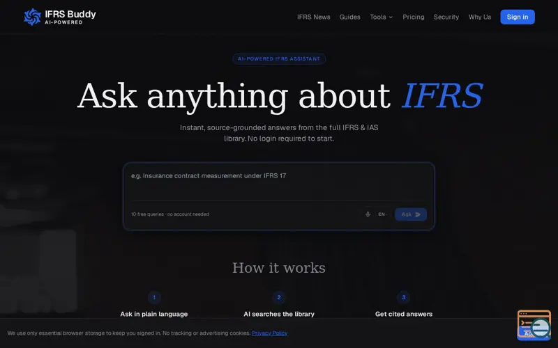 Screenshot of IFRS Buddy