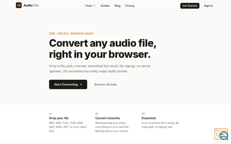 Screenshot of AudioUtils