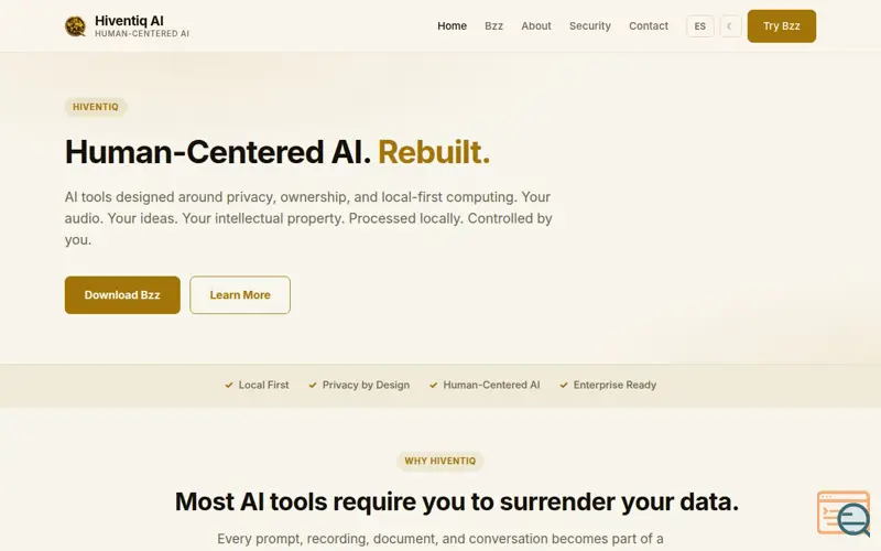 Screenshot of Bzz — Not your ordinary voice-to-text