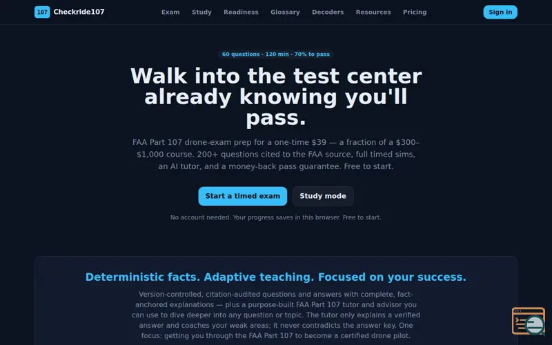Screenshot of Checkride107