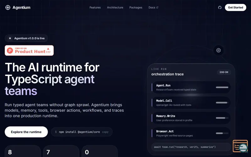 Screenshot of Agentium - AI Agent Runtime