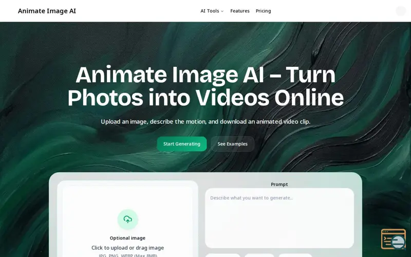 Screenshot of Animate Image Al